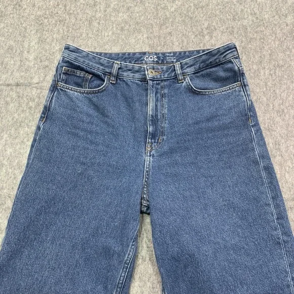 COS Women's High Rise Tapered Ankle Length Wide Leg Blue Jeans - Size 29 - Picture 3 of 15